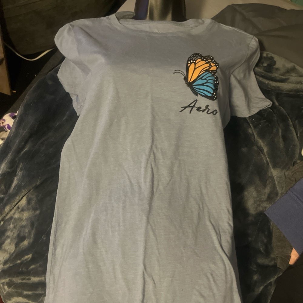 Blue butterfly aeropostale t shirt.
